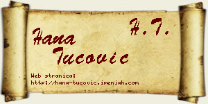 Hana Tucović vizit kartica